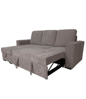 Piso Completo Nodi con Sofá Cama Chaiselongue Nepal, Sofá Cama Chaiselongue Nepal Gris 249cm |SAYEZ|
