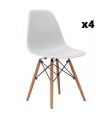 Piso Completo Sweet con Sofá Cama Unai, Pack 4 sillas Tower blancas |SAYEZ|