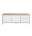 Piso Completo Sweet con Sofá Cama Unai, Mueble Televisión Brooklyn Blanco Artik y Roble Canadian  |SAYEZ|