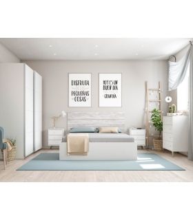 Piso Completo Sweet con Sofá Cama Ciro, Cabezal con mesitas de tres cajones Sweet |SAYEZ|