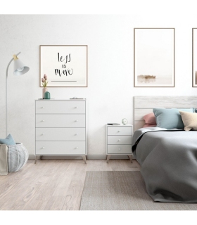 Piso Completo Sweet con Sofá Cama Chaiselongue Nepal, Cabezal con mesitas de tres cajones Sweet |SAYEZ|