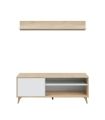 Piso completo Kikua con sofá cama Unai, Mueble de Tv con estante Kikua Plus |SAYEZ|