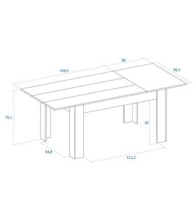 Piso completo Ethna con Sofá Cama Unai, mesa comedor extensible Bass |SAYEZ|
