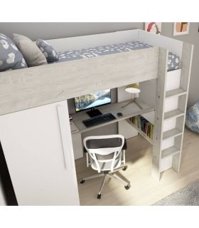 Cama Block Bono Cascina y Blanco 90x200cm, en ambiente|SAYEZ|
