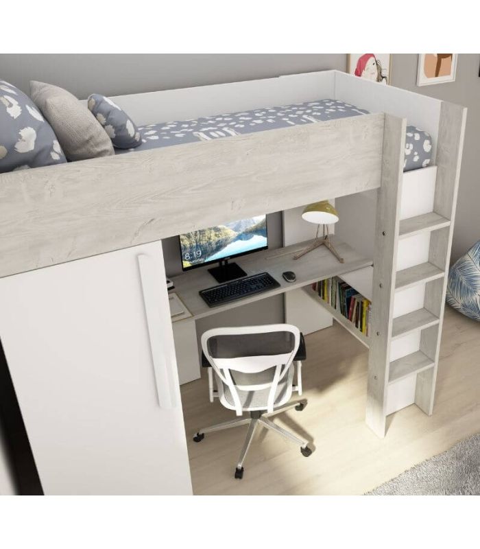 Cama Block Bono Cascina y Blanco 90x200cm, en ambiente|SAYEZ|