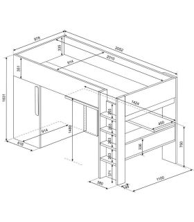 Cama Block Bono Cascina y Blanco 90x200cm, pictograma|SAYEZ|