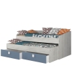 Cama Nido Apolo Cascina y Azul Ahumado 90x190cm |SAYEZ|