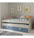 Cama Nido Apolo Cascina y Azul Ahumado 90x190cm |SAYEZ|