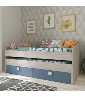 Cama Nido Apolo Cascina y Azul Ahumado 90x190cm |SAYEZ|