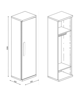 Armario Columna 1 Puerta 52cm, medidas |SAYEZ|