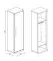 Armario Columna 1 Puerta 52cm, medidas |SAYEZ|