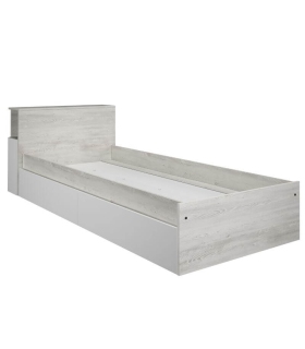 Cama con Cajones y Cabecero con Mesita Extraible Jazz Cascina y Blanco 90x190cm |SAYEZ|