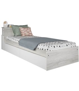 Cama con Cajones y Cabecero con Mesita Extraible Jazz Cascina y Blanco 90x190cm |SAYEZ|