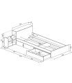 Cama con Cajones y Cabecero con Mesita Extraible Jazz Cascina y Blanco 90x190cm |SAYEZ|