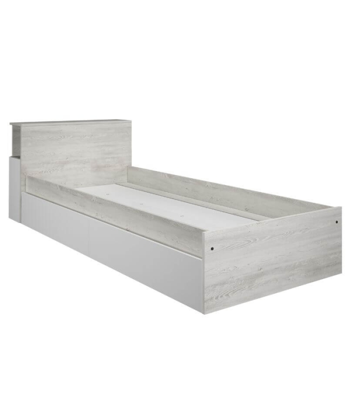 Cama con Cajones y Cabecero con Mesita Extraible Jazz Cascina y Blanco 90x200cm |SAYEZ|