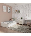 Cama con Cajones y Cabecero con Mesita Extraible Jazz Cascina y Blanco 90x200cm |SAYEZ|