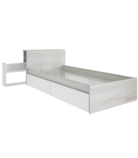 Cama con Cajones y Cabecero con Mesita Extraible Jazz Cascina y Blanco90x200cm |SAYEZ|