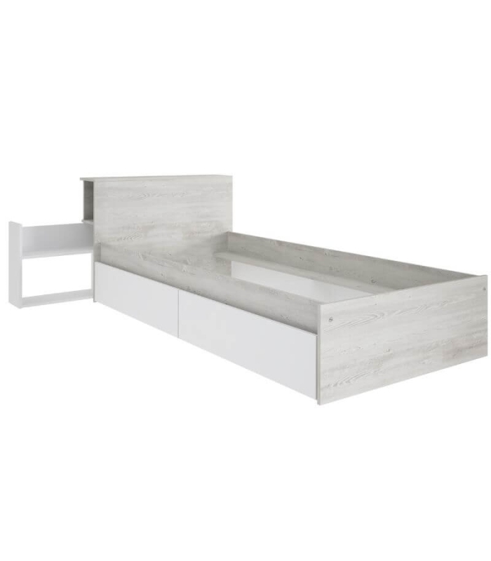 Cama con Cajones y Cabecero con Mesita Extraible Jazz Cascina y Blanco90x200cm |SAYEZ|
