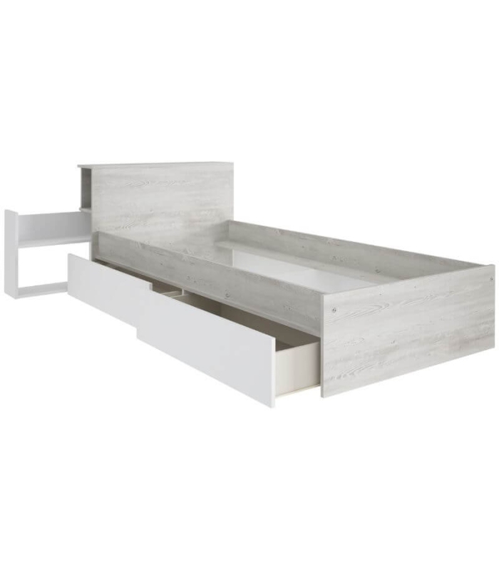 Cama con Cajones y Cabecero con Mesita Extraible Jazz Cascina y Blanco90x200cm |SAYEZ|