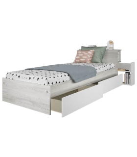 Cama con Cajones y Cabecero con Mesita Extraible Jazz Cascina y Blanco90x200cm |SAYEZ|