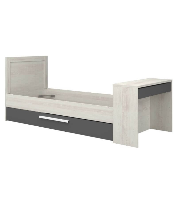 Cama Nido con Escritorio Shipley Cascina y Sombra 90x200cm |SAYEZ|