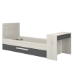 Cama Nido con Escritorio Shipley Cascina y Sombra 90x200cm |SAYEZ|
