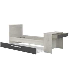 Cama Nido con Escritorio Shipley Cascina y Sombra 90x200cm |SAYEZ|