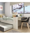 Cama Nido con Escritorio Shipley Cascina y Sombra 90x200cm |SAYEZ|