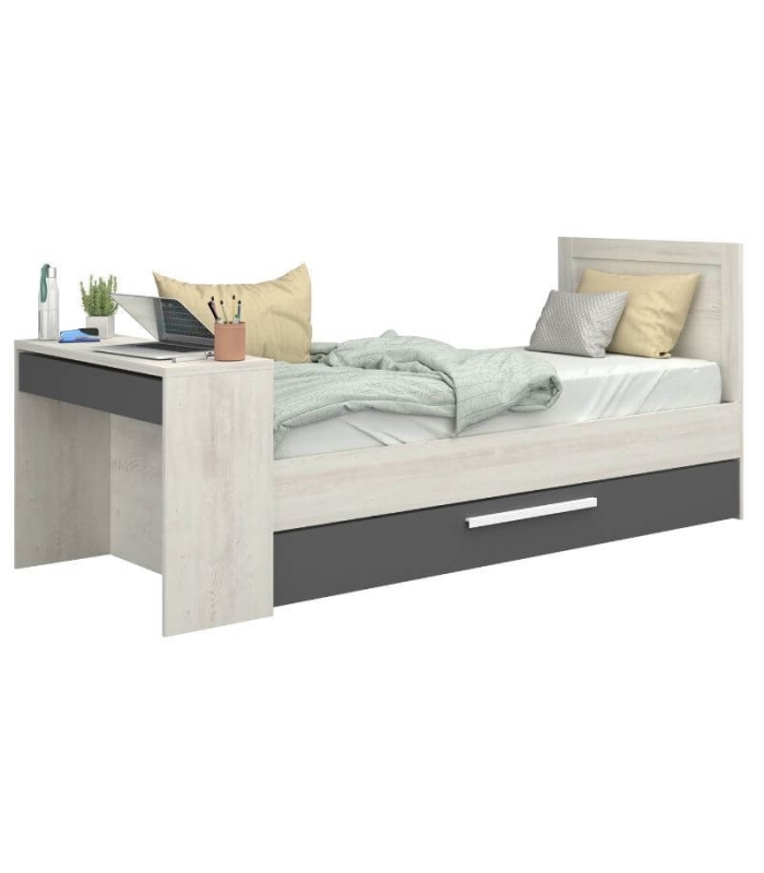 Cama Nido con Escritorio Shipley Cascina y Sombra 90x200cm |SAYEZ|