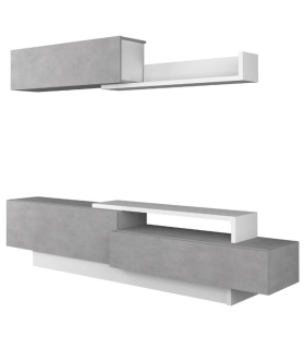 Mueble de Salón Soho Beton y Blanco 240cm |SAYEZ|