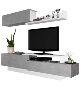 Mueble de Salón Soho Beton y Blanco 240cm |SAYEZ|