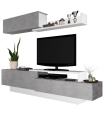 Mueble de Salón Soho Beton y Blanco 240cm |SAYEZ|
