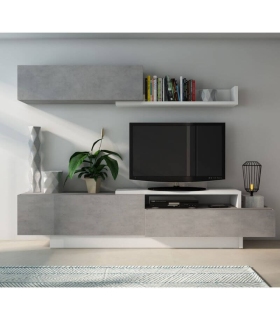 Mueble de Salón Soho Beton y Blanco 240cm |SAYEZ|