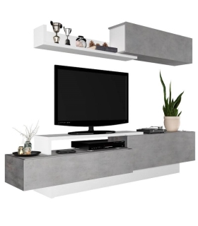 Mueble de Salón Soho Beton y Blanco 240cm |SAYEZ|