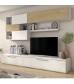 Mueble de Salón Isona Roble Natural y Blanco 260cm |SAYEZ|
