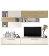 Mueble de Salón Isona Roble Natural y Blanco 260cm |SAYEZ|