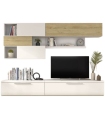 Mueble de Salón Isona Roble Natural y Blanco 260cm |SAYEZ|