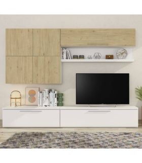 Mueble de Salón Isola Blanco y Roble Natural 260cm |SAYEZ|