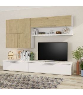Mueble de Salón Isola Blanco y Roble Natural 260cm |SAYEZ|