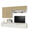 Mueble de Salón Isola Blanco y Roble Natural 260cm |SAYEZ|