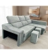 Sofá Cama Chaiselongue Visto Frente Derecha Carla 257 cm gris|SAYEZ|