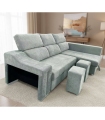 Sofá Cama Chaiselongue Visto Frente Derecha Carla 257 cm gris|SAYEZ|