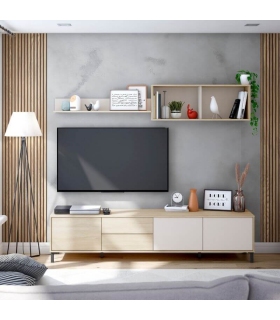 Mueble de Televisión Combi 3 puertas y 2 cajones 200cm, en ambiente|SAYEZ|