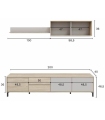 Mueble de Televisión Combi 3 puertas y 2 cajones 200cm, medidas |SAYEZ|