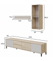 Mueble de Televisión Combi 3 puertas y 2 cajones 200cm, medidas |SAYEZ|
