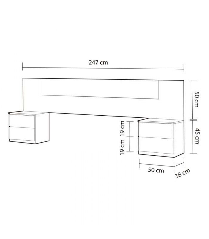 Cabecero y mesitas Mediterráneo, pictograma |SAYEZ|