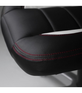 Asiento silla oficina gaming Monza negra y blanca con acolchado de gran confort y el tejido 3D Mesh