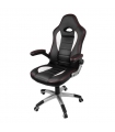 Silla oficina gaming Monza negra y blanca con brazos abatible y ruedas giratorias y antideslizantes