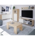 Mueble de Tv con estante Kikua Plus acabado Roble Canadian y Blanco Artik. Mueble tv 1 puerta 2 huecos. Sayez