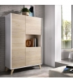 Mueble aparador 3 puertas 1 hueco ness en color blanco y natural